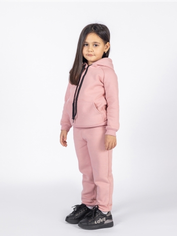 296-П. Свитшот с капюшоном  + Штаны, хлопок 65%, 35% ПЭ, 3-х нитка (начес) пудра 146,152,158